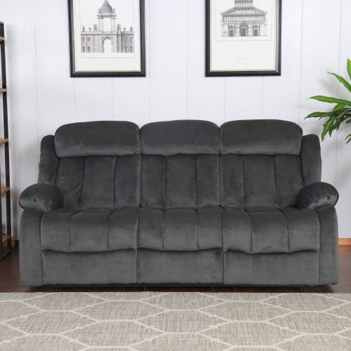 Madison Collection - Reclining sofa shown in Charcoal living room setting - front view - SU-ZY550-305