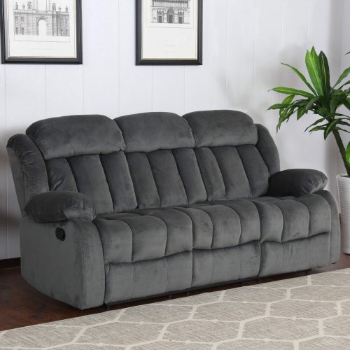 Madison Collection - Reclining sofa shown in Charcoal living room setting - three-quarter view- SU-ZY550-305