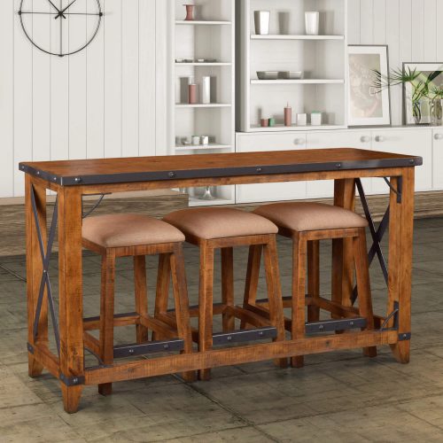 Rustic Collection - Counter height dining set with stools - room setting - HH-8365-4PC