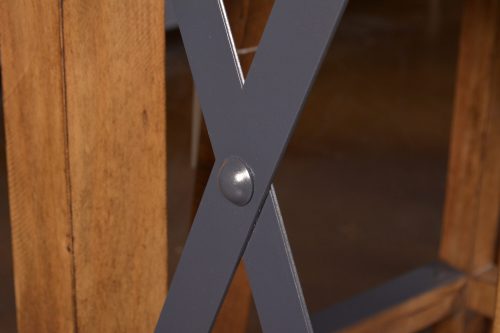 Rustic Collection - Counter height dining table - cross-brace metal hardware detail - HH-8365-175