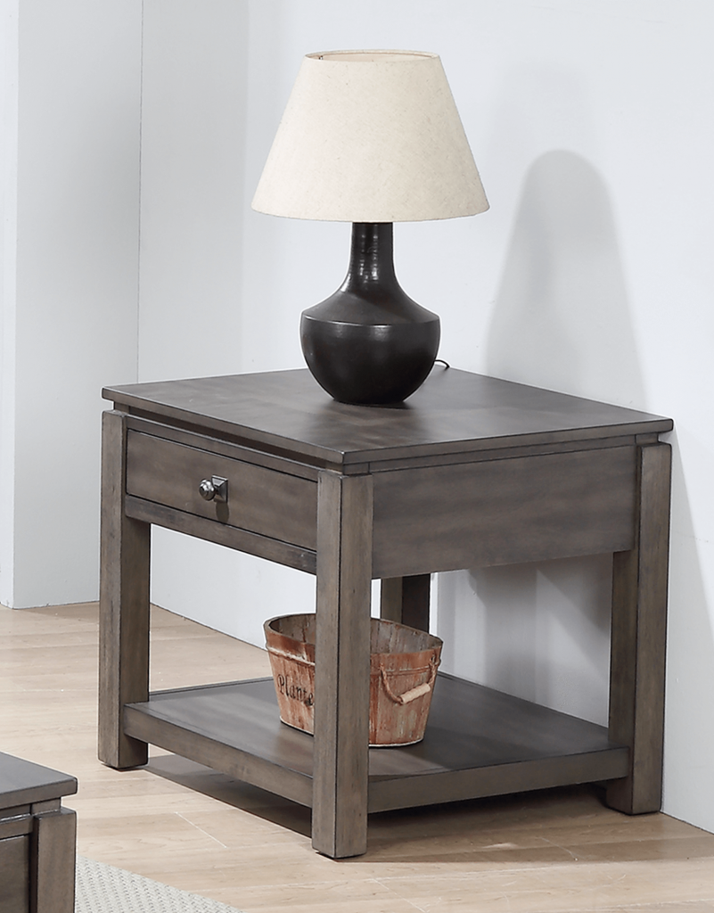 Library End Table- Heather Gray main image 1