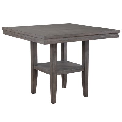 Shades of Gray Collection - Square pub table with shelf - three-quarter view DLU-EL4545C