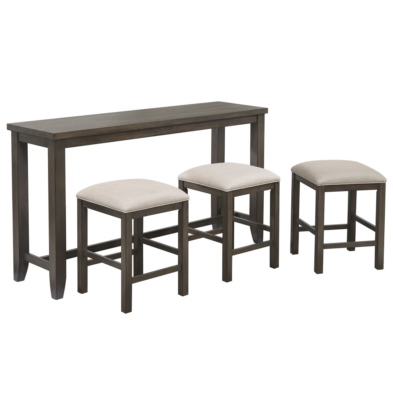 Shades of Gray Narrow Counter Height Table & 3 Stools Sunset Trading
