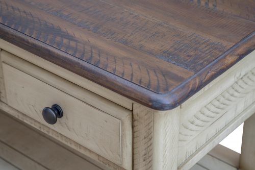 Shades of Sand Three drawer table - top and side detail - CF-2392-0490