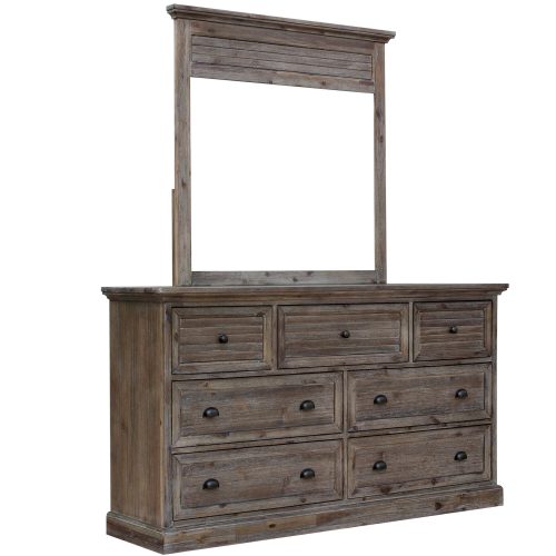 Solstice Gray Collection - Dresser with Bedroom Mirror - three-quarter view - CF-3030_34-0441