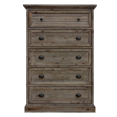 Solstice Gray Collection - Five drawer chest - Front view - CF-3041-0441