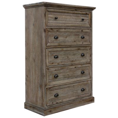 Solstice Gray Collection - Five drawer chest - Three-quarter view - CF-3041-0441