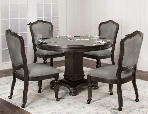 Vegas Collection 5 piece gaming table and chairs - set for poke in living room setting - CR-87711-TCP-5PC