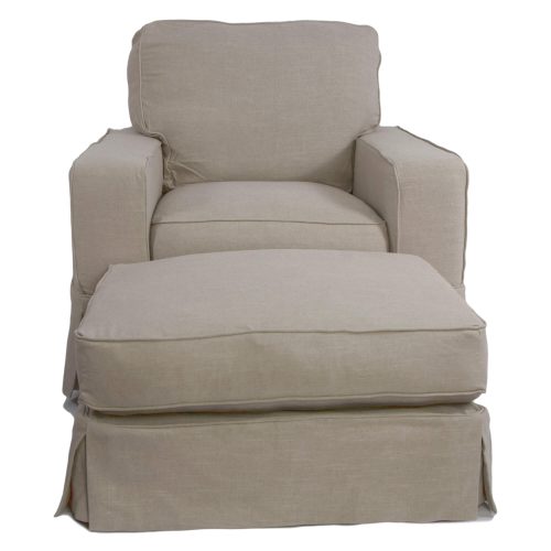American Slipcover Collection - Chair and Ottoman front view SU-108520-30-220591