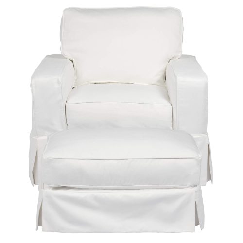 Americana Slipcover Collection - Chair and Ottoman front view SU-108520-30-391081