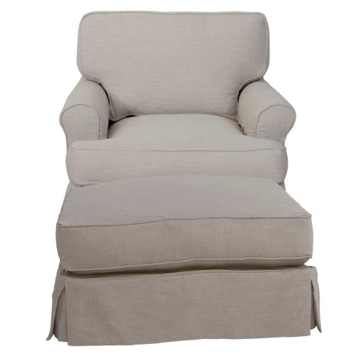 American Slipcover Collection - Chair and Ottoman front view SU-117620-30-220591