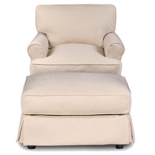 Horizon Slipcover Collection - Chair and Ottoman front view SU-117620-30-391084