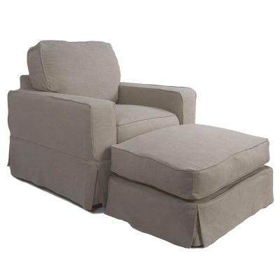 American Slipcover Collection - Chair and Ottoman three-quarter view SU-108520-30-220591