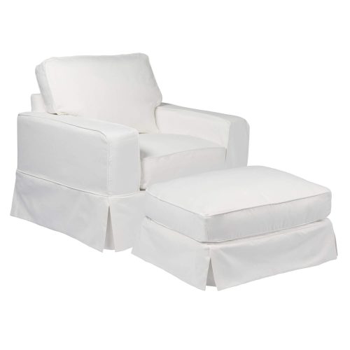 Americana Slipcover Collection - Chair and Ottoman three-quarter view SU-108520-30-391081