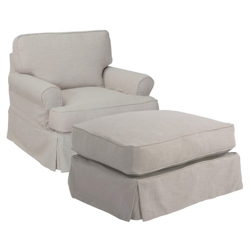 American Slipcover Collection - Chair and Ottoman three-quarter view SU-117620-30-220591