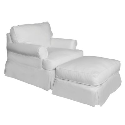 Horizon Slipcover Collection - Chair and Ottoman three-quarter view SU-117620-30-423080