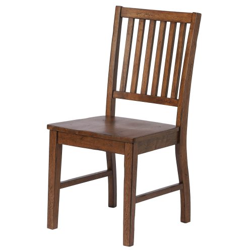 Amish Dining - Slat-back dining chair finished in chestnut - angled view DLU-BR-C60-AM-2
