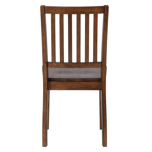 Amish Dining - Slat-back dining chair finished in chestnut - back view DLU-BR-C60-AM-2