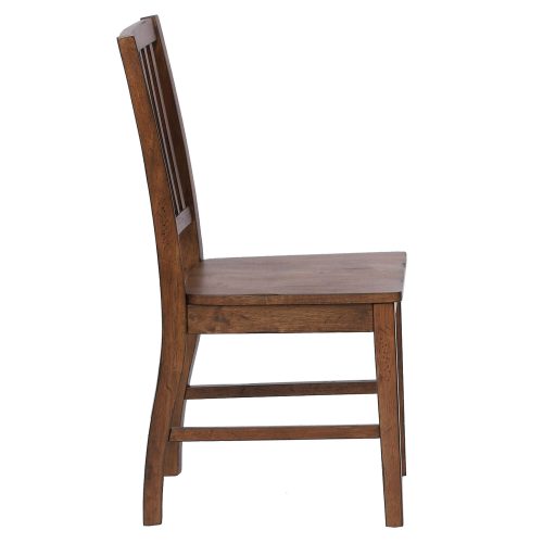 Amish Dining - Slat-back dining chair finished in chestnut - side view DLU-BR-C60-AM-2
