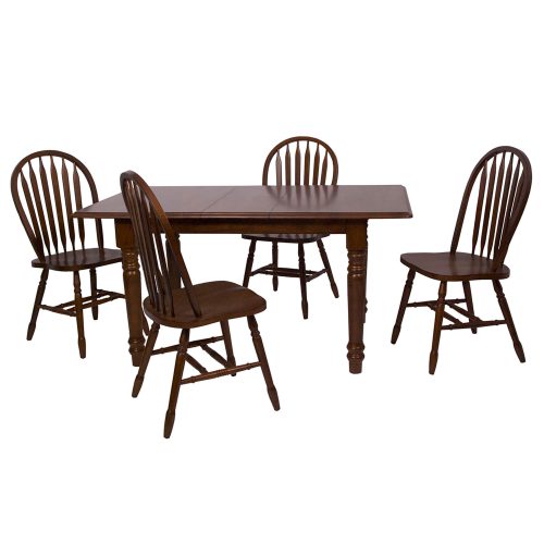 Andrews Dining 5-piece dining set - Butterfly dining table with four Arrow-back chairs finished in distressed Chestnut DLU-TLB3660-820-CT5PC