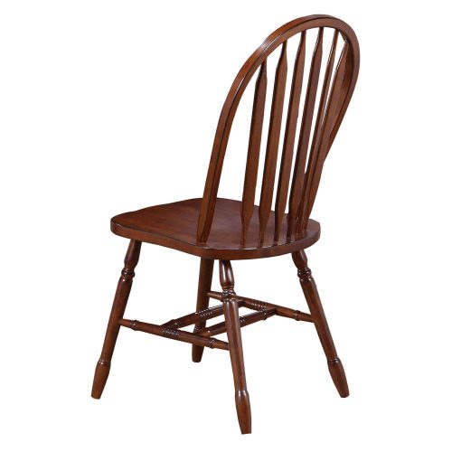 Andrews Dining - Arrow-back dining chair finished in distressed chestnut - back view - DLU-820-CT-2