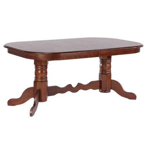Andrews Dining - Double pedestal table with Butterfly leaves finished in distressed Chestnut - unextended DLU-ADW4296-CT