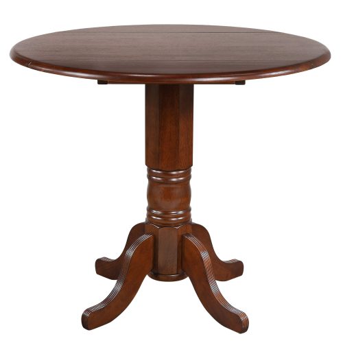 Andrews Dining - Round drop leaf pub table finished in distressed Chestnut DLU-ADW4242CB-CT