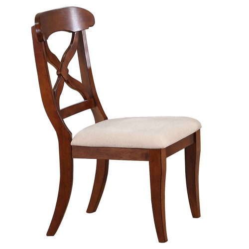 Andrews Dining - Upholstered dining chair finished in chestnut - front view DLU-ADW-C12-CT-2