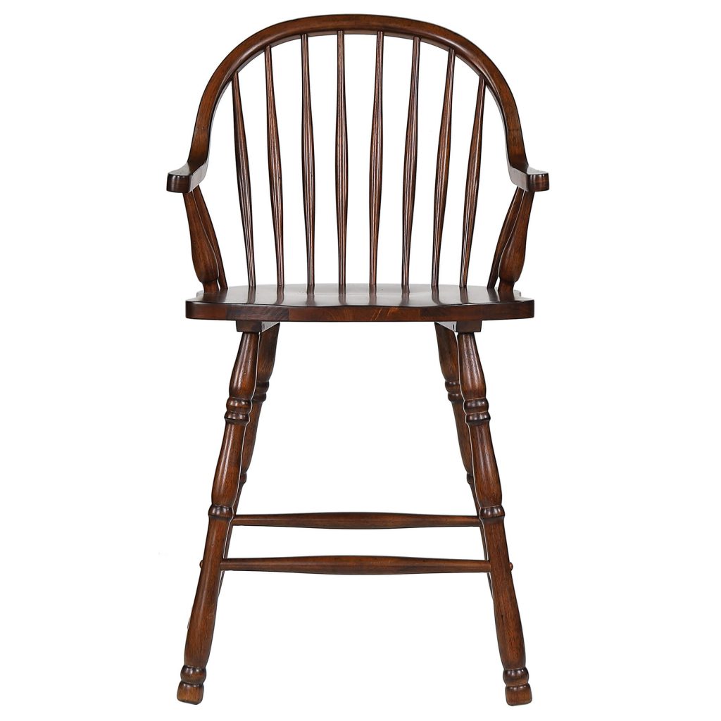 Andrews Windsor Counter Height Arm Stool Chestnut (Set of 2) Sunset