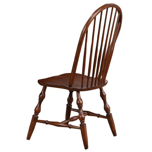 Andrews Dining - Windsor spindle back dining chairs fininshed in distressed chestnut - back view DLU-C30-CT-2