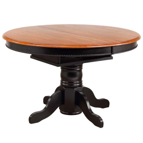 Black Cherry Selection - Pedestal table with Butterfly top finished in antique black with a Cherry top - closed position DLU-TBX4866-BCH