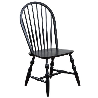 Black Cherry Selection - Windsor back dining chair - antique black finish - three-quarter view DLU-C30-AB-2