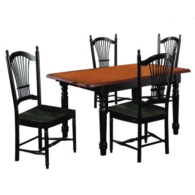Black Cherry Selections - 5-piece dining set - Butterfly dining table with four Allenridge chairs - finished in antique black with cherry top DLU-TLB3660-C07-AB5PC