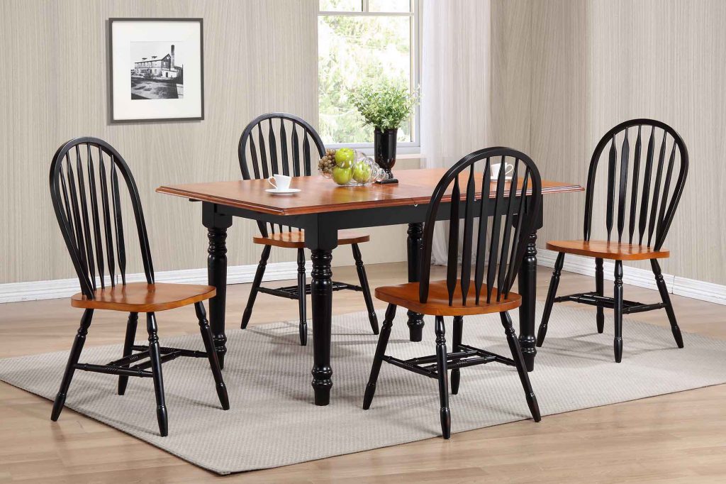 Black Cherry 60″ Butterfly Leaf Dining Table - Sunset Trading