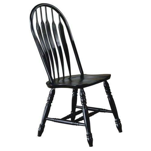 Black Cherry Selections - Comfort back dining chair - finished in antique black - front view - DLU-4130-AB-2