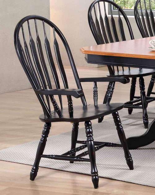 Black Cherry Selections - Comfort dining armchair finished in antique black - dining room setting DLU-4130-AB-A