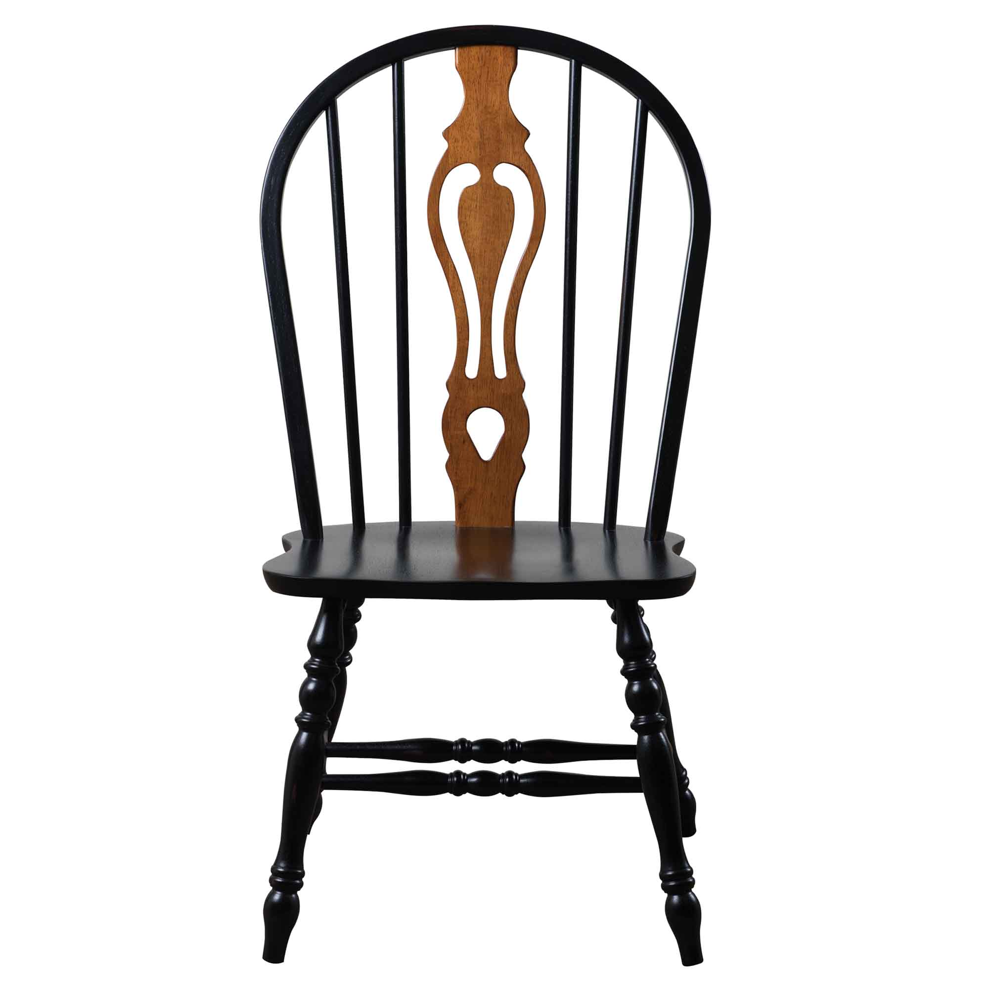 Keyhole Dining Chair Antique Black, Leather Keyhole Dining Chairs