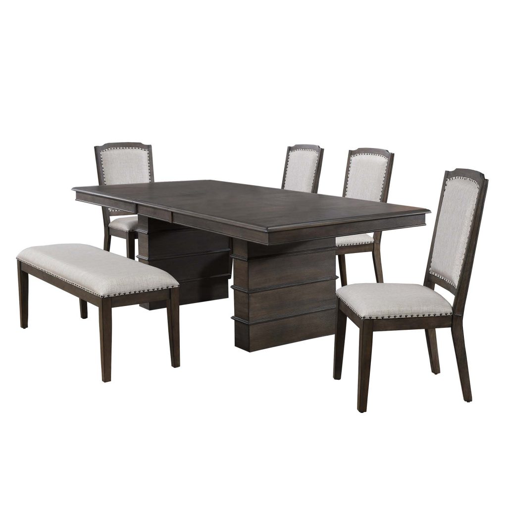 Cali Extendable Dining Table Set with Bench (6 Piece) Sunset Trading