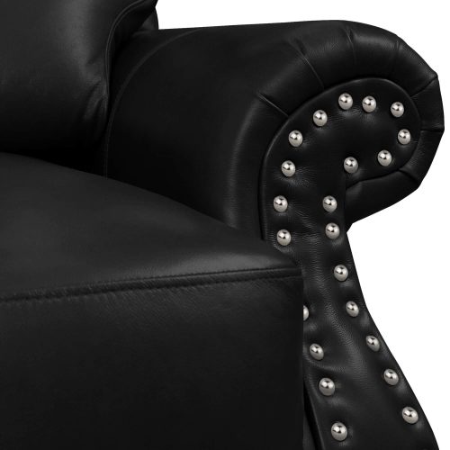 Charleston Collection in black. Detail of nailheads-SU-CR2130-80