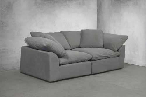Cloud Puff Collection - Two Piece Sofa Sectional in Gray 391094- Angle view in room settingSU-1458-94-2C