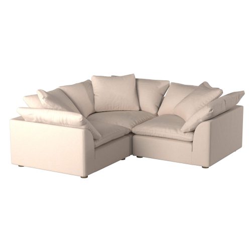 Cloud Puff Collection - Three Piece Sofa Sectional in Tan 391084 - Angle view-SU-1458-84-3C