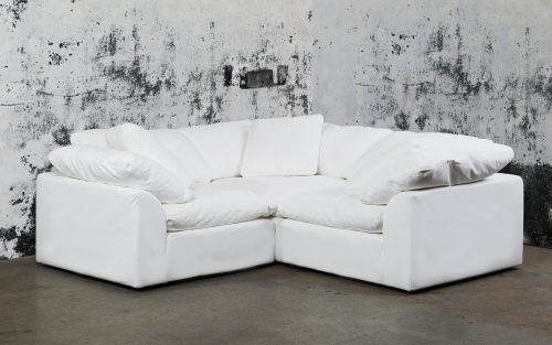 Cloud Puff Collection - Three Piece Sofa Sectional in White 391081 - Angle view in room setting-SU-1458-81-3C