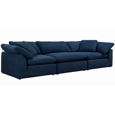 Cloud Puff Collection - Three Piece Sofa Sectional in Navy Blue 391049 - Angle view-SU-1458-49-2C-1A