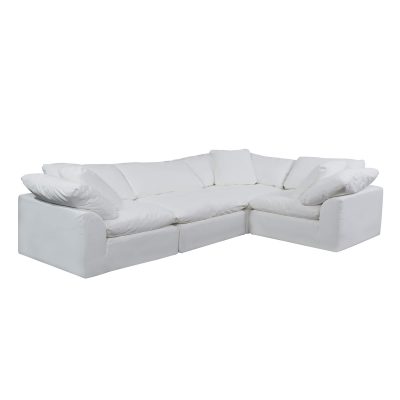 Cloud Puff Collection - Four Piece L Shaped Sofa Sectional in White 391081 - Angle view-SU-1458-81-3C-1A