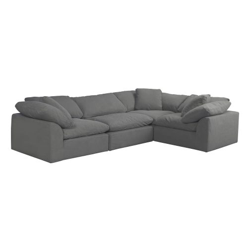 Cloud Puff Collection - Four Piece L Shaped Sofa Sectional in Gray 391094 - Angle viewSU-1458-94-3C-1A