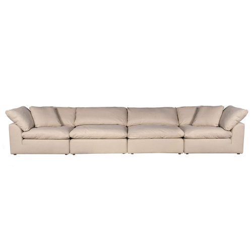Cloud Puff Collection - Four Piece Sofa Sectional in Tan 391084 - Front view-SU-1458-84-2C-2A