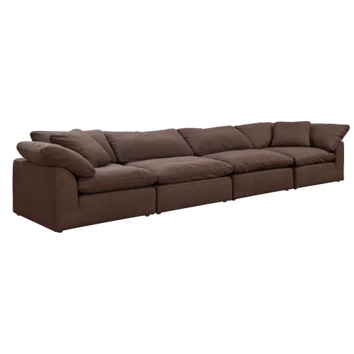 Cloud Puff Collection - Four Piece Sofa Sectional in Chocolate Brown 391088 - Angle view-SU-1458-88-2C-2A