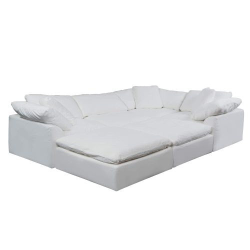 Cloud Puff Collection - Six Piece Sofa Sectional Pit in White 391081 - Angle view-SU-1458-81-3C-1A-2O