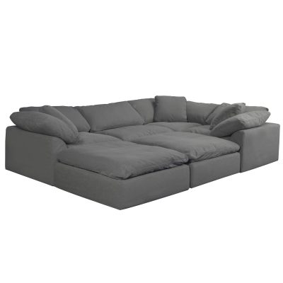 Cloud Puff Collection - Six Piece Sofa Sectional Pit in Gray 391094 - Angle view-SU-1458-94-3C-1A-2O