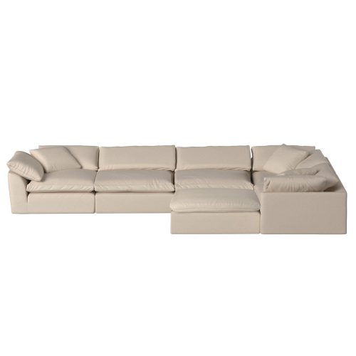Cloud Puff Collection - Six Piece Sofa Sectional in Tan 391084 - Front view-SU-1458-84-3C-2A-1O